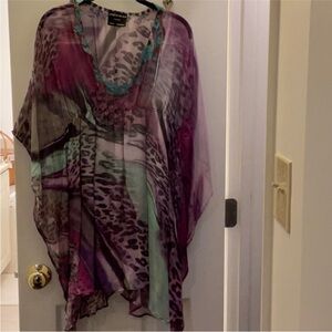 Vanita Rosa Paris St Barth silk top with lace. One size exquisite. Like new